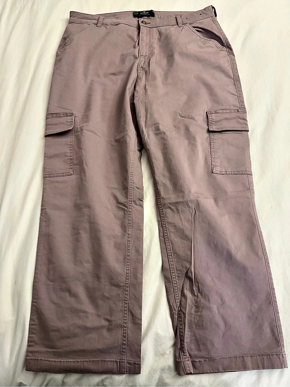 Hollister Ultra High-Rise Dad Pant Wide Leg Cargo Pants Brown Waist 34